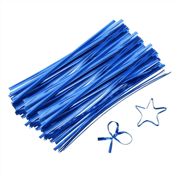 6" Twist Ties, Metallic Twist Ties, Reusable Plastic Coated Twist Ties, Pack of 800, Blue