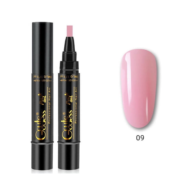 3 In 1 Professional One Step Lasting Nail Art GlitterNail Polish Pen UKHJ2S