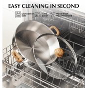 Koch Systeme CS 12 inch Stainless Steel Deep Sauté Pan with Bakelite Handles, Deep Frying Pan with Lid, Suitable for All Stoves