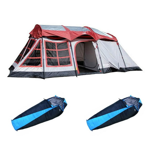 Tahoe Gear Glacier 14 Person Tent Slumberjack 40 Degree Sleeping Bag 2 Pack Walmart Com Walmart Com