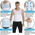 thumbnail image 4 of FITVALEN Mens Slimming Body Shaper with Zipper Compression Shirt Shapewear Waist Trainer Corset Abs Tank Top Gym, 4 of 7