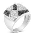 thumbnail image 4 of 14k White Gold 0.50ct TDW Treated Black Round Diamond Cluster Ring(H-I ,SI1-SI2), 4 of 5