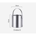 thumbnail image 5 of Cubitera para hielo TUNC de acero inoxidable de doble pared con tapa 1,4 litros, 5 of 5