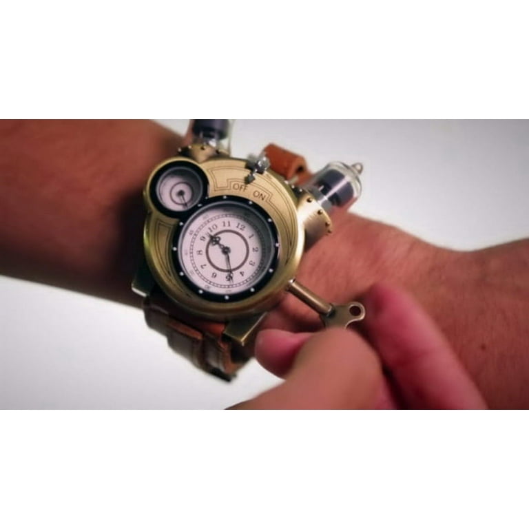 Steampunk styled tesla store analog watch