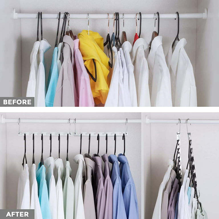 6pcs multi-function wardrobe space-saving stack hanger