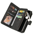 thumbnail image 2 of Dteck Case for iPhone 11 Pro 5.8-inch,Retro Magnetic Leather Card Holder Wallet Zipper Flip Case Kickstand Protector Purse Shockrpoof Strap Cover,Black, 2 of 8