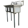 thumbnail image 4 of 3 Compartment Utility Sink with Faucet, NSF 36x43 in. Commercial Restaurant Utility Kitchen Sink Triple Compartment Stainless Steel, 4 of 10