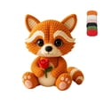 thumbnail image 2 of Crochetta Crochet Kit for Beginners - Crochet Starter Kit, Crochet Raccoon Doll DIY Kit, Learn to Crochet Kits for Adults, DIY Knitting Supplies, Rose‑Holding Raccoon(Orange), 2 of 6