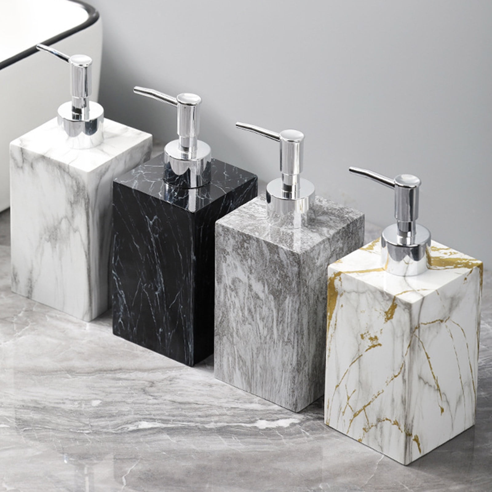 Marble Textured Soap Dispenser with Pumps Hand Wash Dispenser for Kitchen Bathroom
