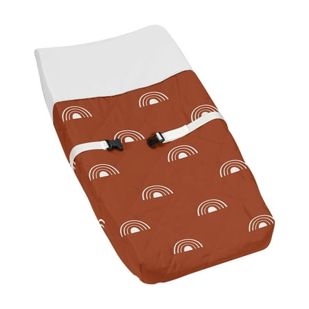 UPC: 0846480096139 | Boho Rainbow Rust and White Changing Pad Cover Boy or Girl by Sweet Jojo Designs