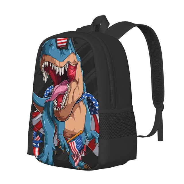 Easygdp Blue Dinosaur Mochila de Gran Capacidad Minimalista Ideal para Escuela, Viajes y Uso Diario