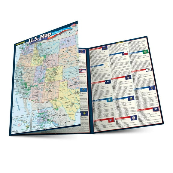 QuickStudy BarChart: US Map States and Cities