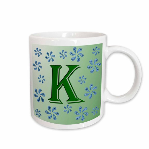 3drose, Monogram - K - Smudgeart Monograms Are a Vibrant and Versatile Collection, 11oz Mug