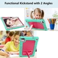 thumbnail image 5 of Kebiory Shockproof Kids Shoulder Strap Stand Hybrid Tablet Case for Baken B10 2022/Volentex M10/Freeski Fsk10018/Higrace Kt1006/Colorroom 10.1/Cheerjoy cjy/Aiprotablet Ai-K10/Wetap Y10(Green+Pink), 5 of 6