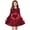Wine, variant on SERTG Girls Heart Print Long Sleeve Dress Round Neck Fashion Dance Skirts Valentine Theme Spring Summer Comfort Fit Kids Dress(Hot Pink#1,9-10 Years)