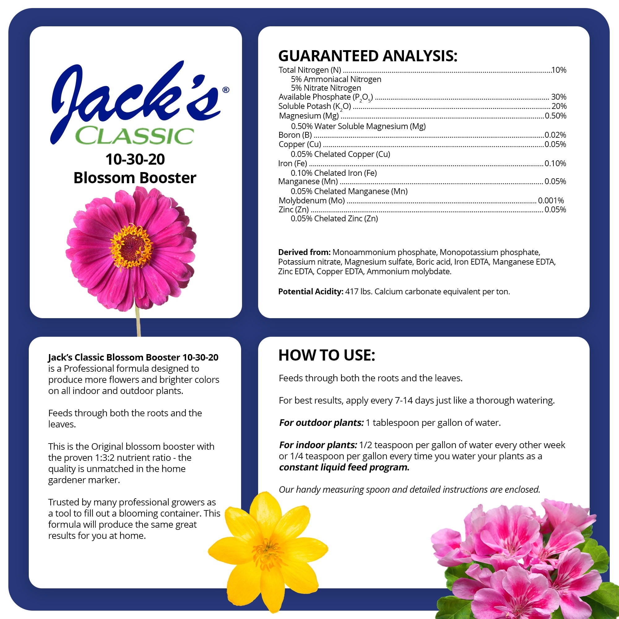 Jack's Classic Blossom Booster Water Soluble Plant Food, 8 oz