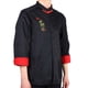 thumbnail image 3 of Bata de chef de manga larga uniforme de chef de estilo chino para hombres y mujeres (negro XXL), 3 of 8