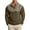 3# Brown, variant on Mens Corduroy Sweatshirt Quarter Button Soft Stand Collar Sweaters Metal Contrast Trim Elbow Patches Casual Pullover Sweaters with Kangaroo Pocket