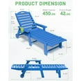 thumbnail image 6 of Lounge Chairs Outdoor Set of 2 HDPE Chaise Lounge Chairs with Wheels 6 Positions Cup Holder for Patio Pool Navy, 6 of 8