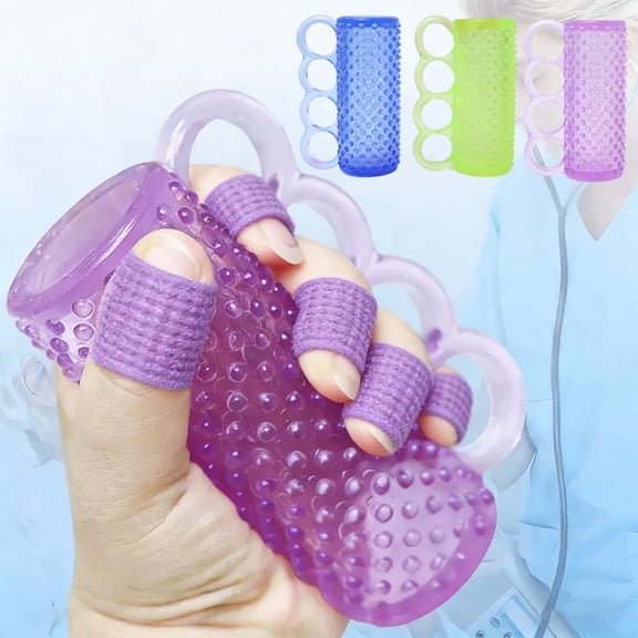 HandStrengthFinger Separator Massage Stick TPE Hand Rehabilitation Exercise Device for Seniors, Office, Stroke Recovery Blue