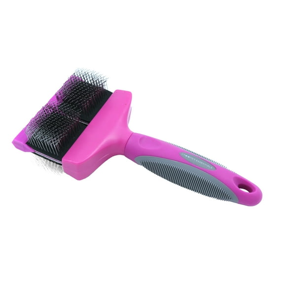 Groomer Essentials Flexible Slicker Brush - Double/Medium Firm