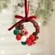 thumbnail image 5 of Adornos de árbol de Navidad para puerta, corona colgante, mini escena de bastón, decoración festiva pequeña, decoración navideña para el hogar, puerta de oficina navideña, marco de metal, 5 of 9