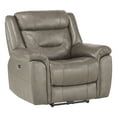thumbnail image 2 of OakvillePark Keller Leather Upholstered Power Reclining Chair, Brownish Gray, 2 of 6