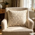 thumbnail image 2 of Homellea Boho Floral Throw Pillow Cover, 17.7 Inch Sage Green Botanical Decorative Cushion Case with Fringe Trim for Couch, Sofa, Bed, Chair, Living Room and Bedroom Farmhouse Decor, 2 of 6