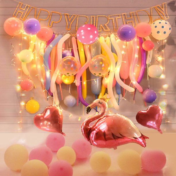 Balloon Arch Kit Flamingo, 65 unidades, globos largos de látex