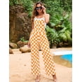 thumbnail image 4 of Overalls for Women Loose Fit Jumpsuits Fashion Checkered Straight Leg Pants Stretch Bib Coveralls, 4 of 9