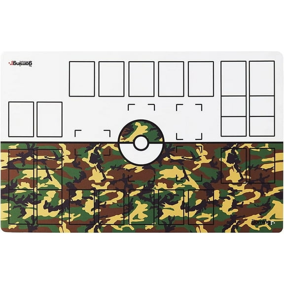 GMC Deluxe 2 Player Camouflage Gaming Mat Compatible for Pokemon Trading Card Game Stadium Board Playmat for Compatible Pokemon Trainers - Waterproof Card Gaming Mat