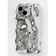 thumbnail image 6 of for iPhone 15 Plus Case,Bling Glitter Cute Curly Wavy Design Laser 3D Stone Pattern Shockproof Camera Lens Protection Compatible for iPhone Case for iPhone 15 Plus 6.7",Plated Silver, 6 of 15
