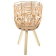 thumbnail image 5 of Tineasur Woven Planter Holder for Indoor Plants with Legs Bamboo Style 1Pack, 5 of 5