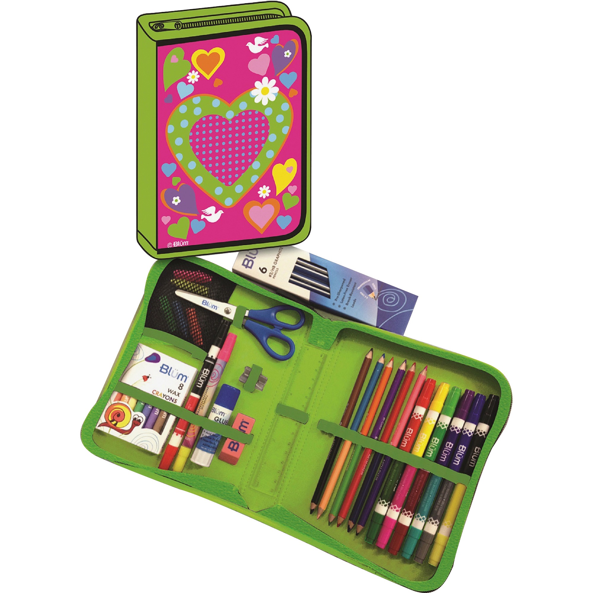 Blum Hearts K4 School Supply Kit, Bright Assorted, 1 Kit (Quantity