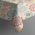 thumbnail image 3 of Boho Bohemia Flower Rectangle Tablecloth 60"x84",Waterproof Polyester Rectangle Table Cloth, Wipeable Spillproof Polyester Tablecloth for Dining, Camping, Indoor and Outdoor, 3 of 5