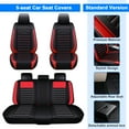 thumbnail image 3 of Fit For 2000-2024 Nissan Altima Versa Car Seat Covers Leatherette Front&Rear Seat Cushion Protector for Nissan Sentra Rogue Xterra Kicks Maxima Black&Red, 3 of 11