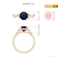 thumbnail image 5 of ANGARA Natural 1.6 ct Blue Sapphire Crossover Engagement Ring in 14K Rose Gold for Women (Size-7mm) | September Birthstone, Anniversary, Jewelry Gift for Women | Natural Sapphire Ring, 5 of 10