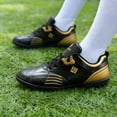 thumbnail image 2 of Men's New Football Shoes, Leather Surface, Waterproof, Anti- and Durable, Casual Sports Shoes, and Comfortable Walking Sneakers for Work, Training, and Outdoor Sports(Black/38), 2 of 8