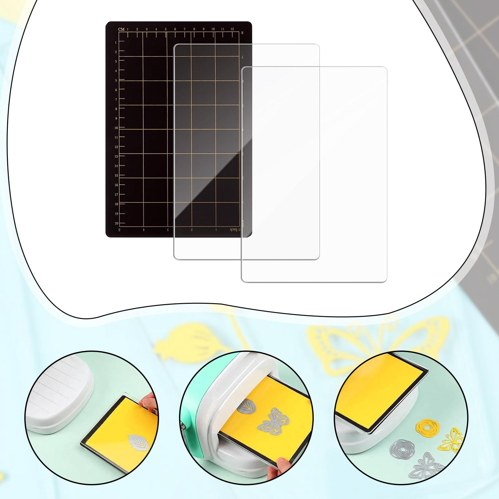 FVDPWYE Clear Acrylic Cutting Pads 8.9"x6" Shim for DIY Scrapbooking Embossing Craft