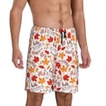 thumbnail image 2 of Balery Hello Autumn Maple Leaf Pantalones cortos de pijama de punto de algodón para hombre con cinturilla y bolsillos-Large, 2 of 6