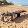 thumbnail image 3 of Costway Chaise Longue de Plage Extérieure Pliante avec Oreiller Noir, 3 of 9