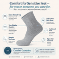 thumbnail image 2 of 12 Pairs of Big and Tall Diabetic Neuropathy Ankle Socks, King Size Mens Athletic Quarter Socks (Gray, 13-16), 2 of 6