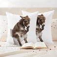 thumbnail image 3 of Funny Donkeys Outdoor Waterproof Pillow Covers, Cute Art Fun Lovely Animals on Toilets Decorative Square Throw Pillowcase Sofa Cushion Sham for Patio/Couch/Chair, 18"x18" 2 Pack, 3 of 8