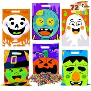 JOYIN 72 Pcs Halloween Treat Bags with 6 Designed Characters