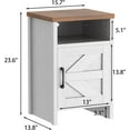 thumbnail image 2 of SAZYY Farmhouse Nightstand, Modern Bedside Table with Barn Door and Shelf, Rustic End Table Side Table for Bedroom, Living Room ,White2, 2 of 8