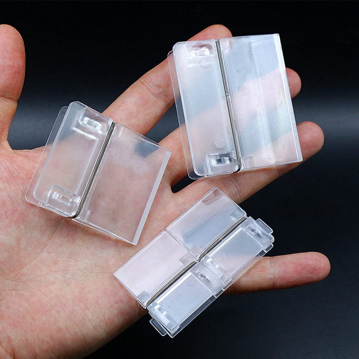 Fly Tying Clear Fly Tying CDC Feather Clips Dubbing Hackle Holding Tools Cul de Canard Feather Magic nip clamp Table Clip, 3 Size,4Pcs, As Show