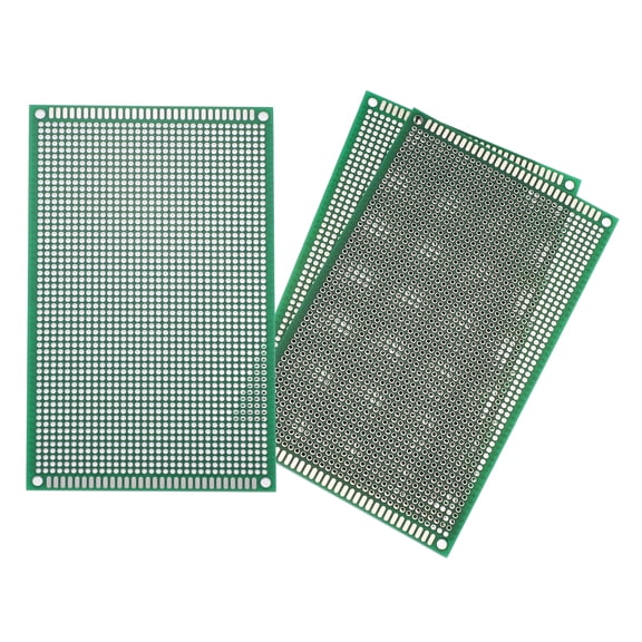Uxcell 3Pcs Breadboard Solderable 150mm x 90mm Green Circuit PCB Board Double Sided Tin-Plated PCB Prototype Board for Electronics Prototyping, DIY Circuits Projects