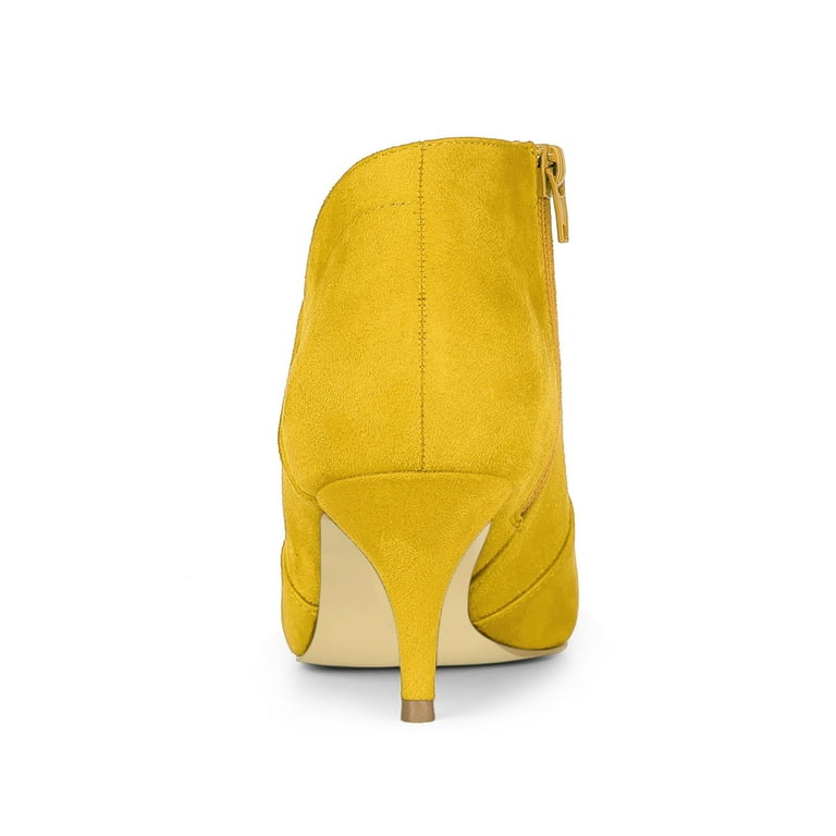 Mustard kitten heel boots discount