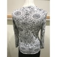 thumbnail image 2 of White And Black Celestial Floral Star Print Knit Top With Knot Front (Style# 17552), 2 of 3