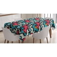 thumbnail image 1 of Urban Graffiti Tablecloth, Chevron-Like Bold Framed Tangled Stripes and Edgy Zigzags, Rectangular Table Cover for Dining Room Kitchen, 60 X 84 Inches, Dark Coral Blue Eggshell, by Ambesonne, 1 of 3
